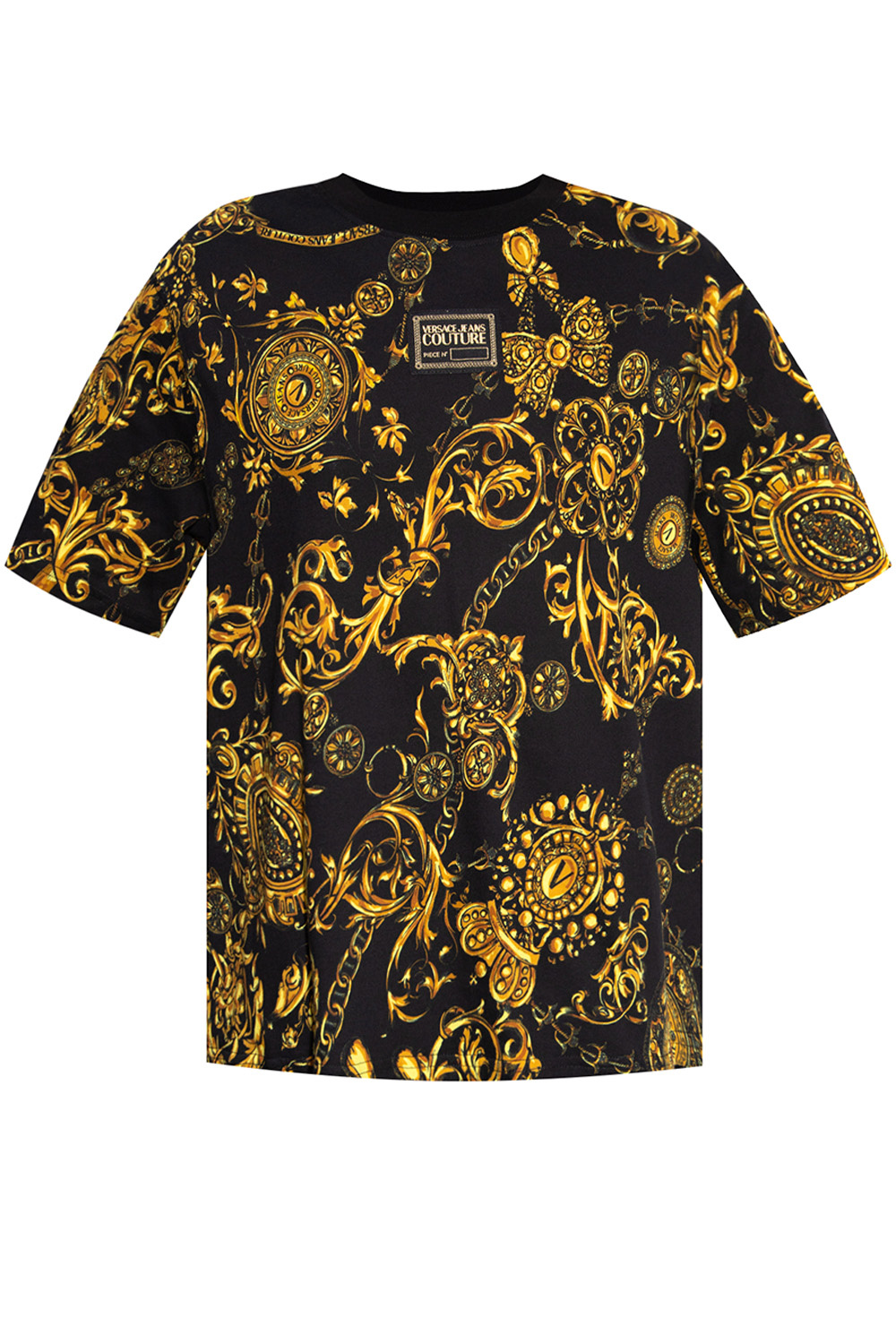 print T - Short Sleeve Revere Dice Shirt - shirt Versace Jeans Couture -  Baroque - SchaferandweinerShops KY